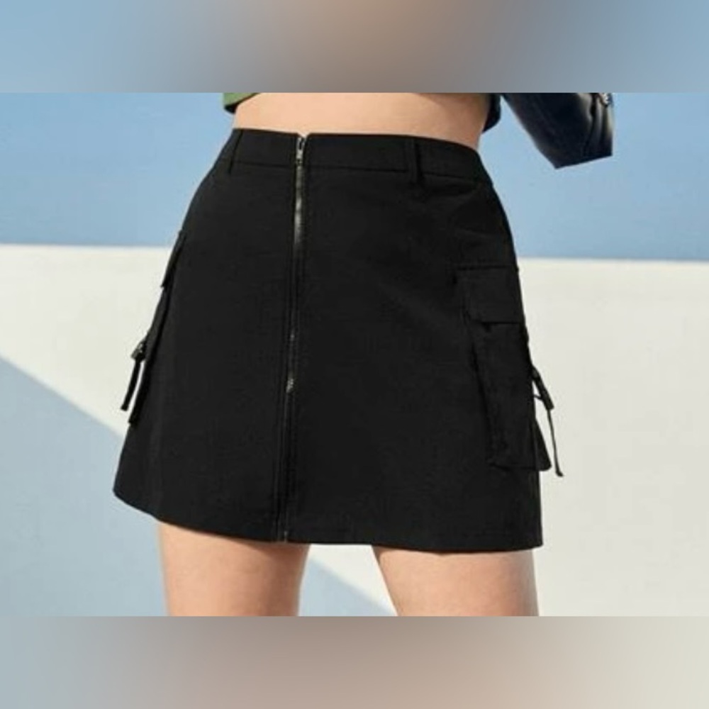 NEW 4 XL SHEIN EZwear Plus Flap Pocket Side Cargo Skirt